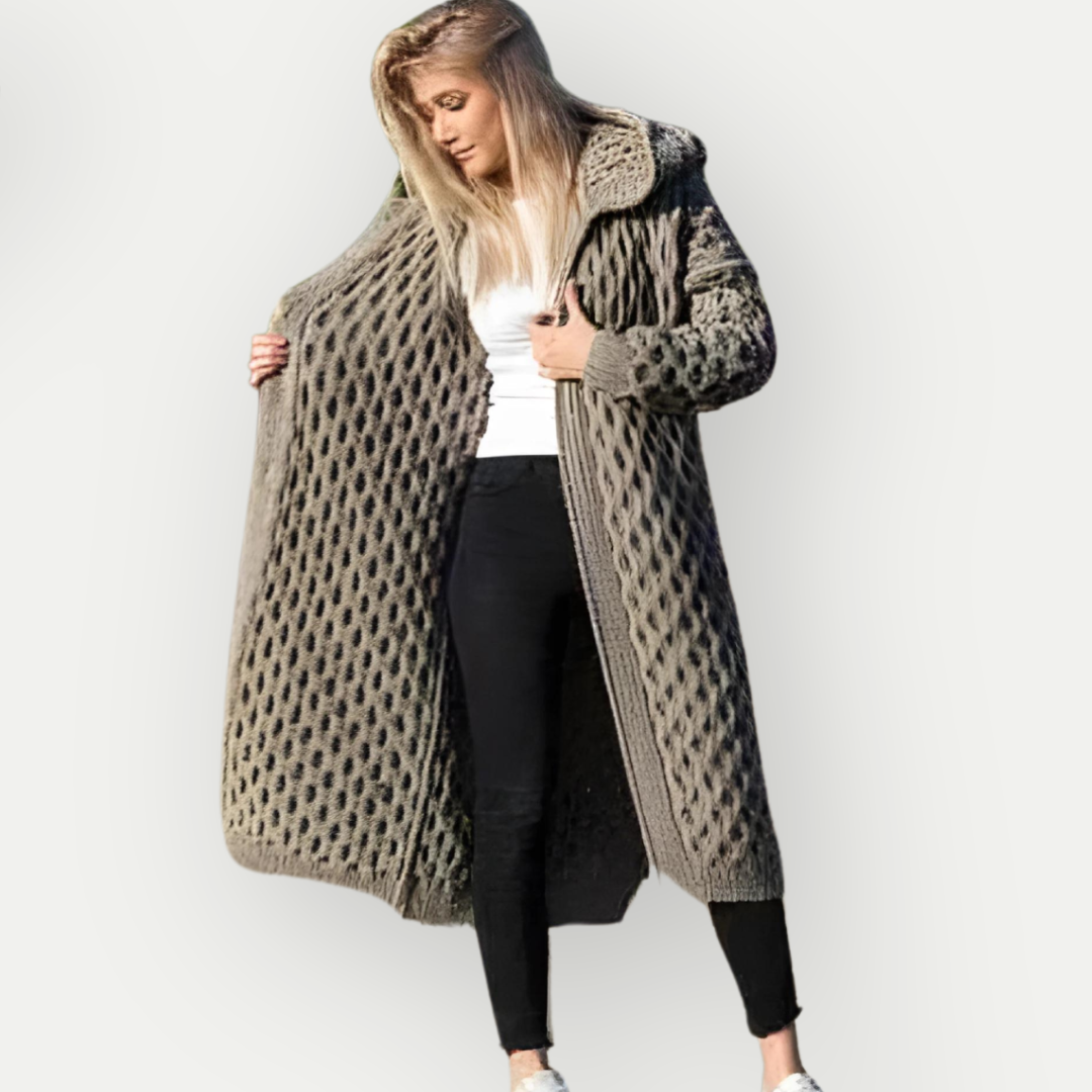 Women Hooded Long Knit Cardigan | Ashira