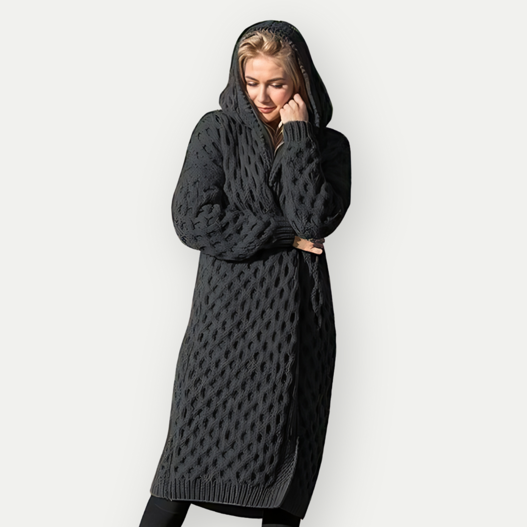 Women Hooded Long Knit Cardigan | Ashira