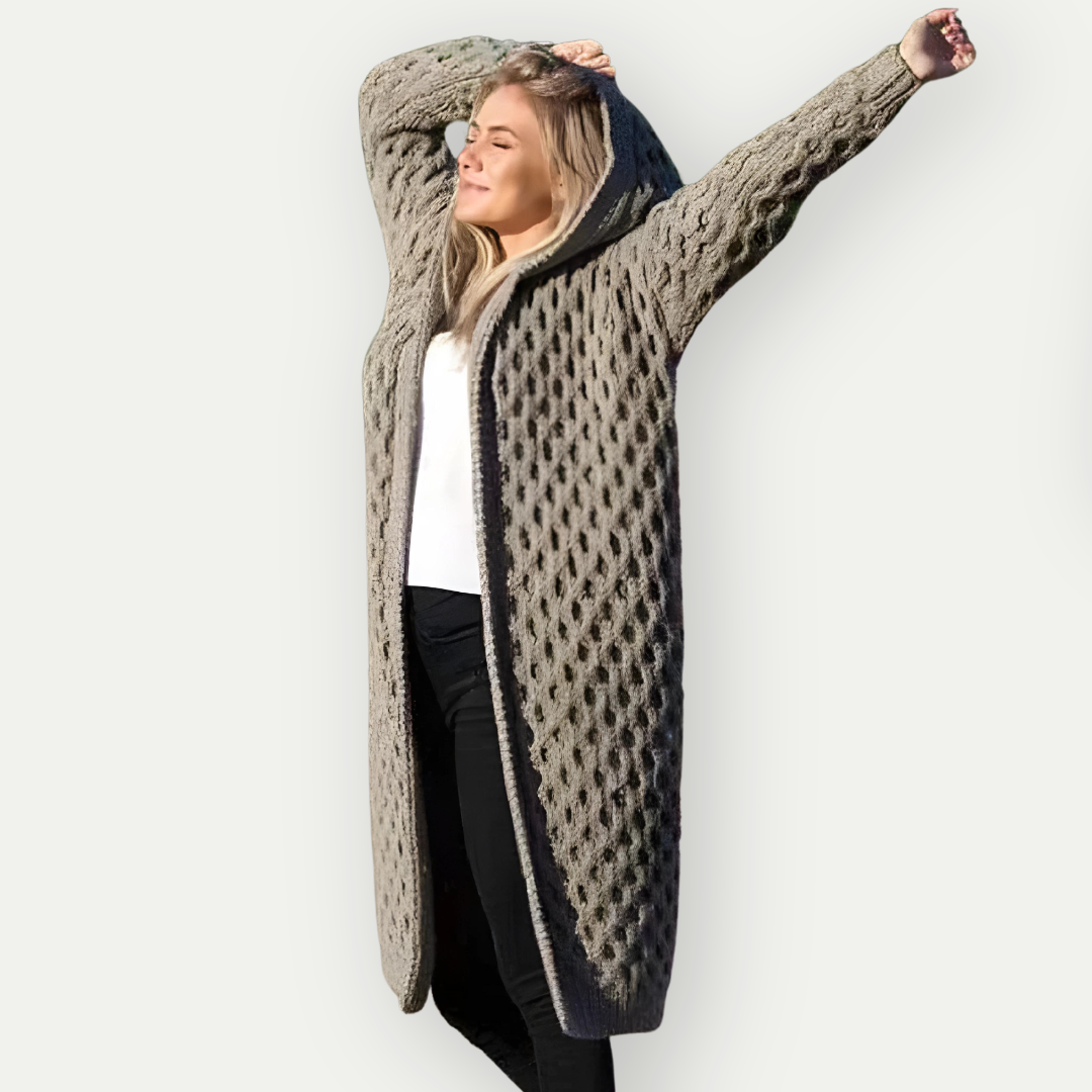Women Hooded Long Knit Cardigan | Ashira