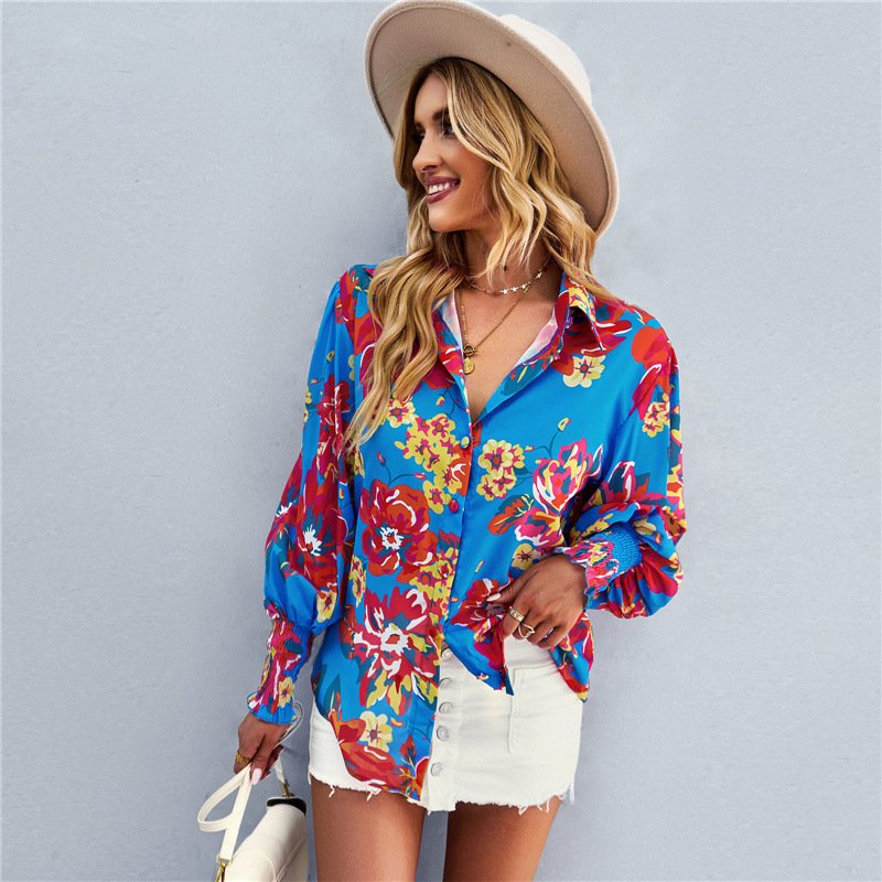 Women Abstract Print Button-Up Shirt | Lily