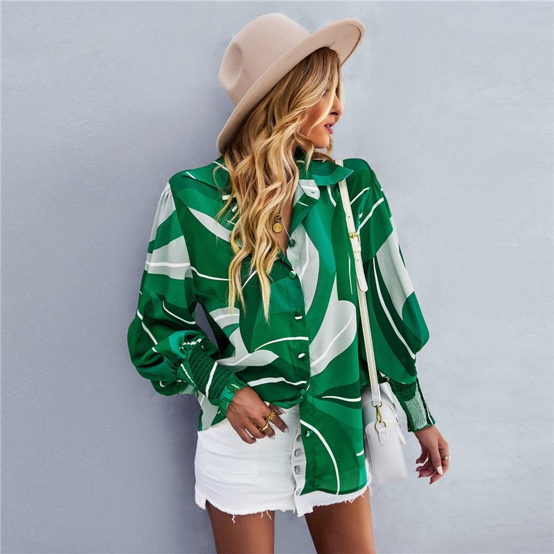 Women Abstract Print Button-Up Shirt | Lily