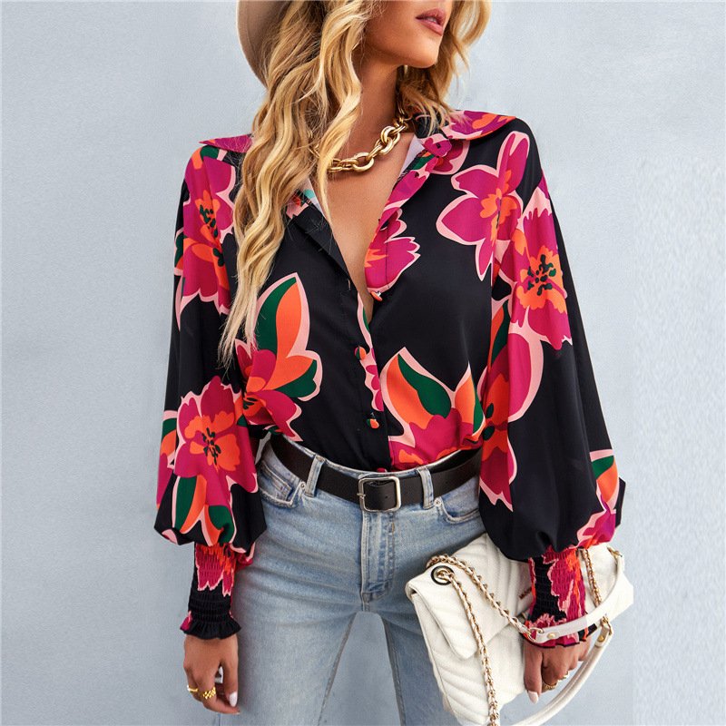 Women Abstract Print Button-Up Shirt | Lily