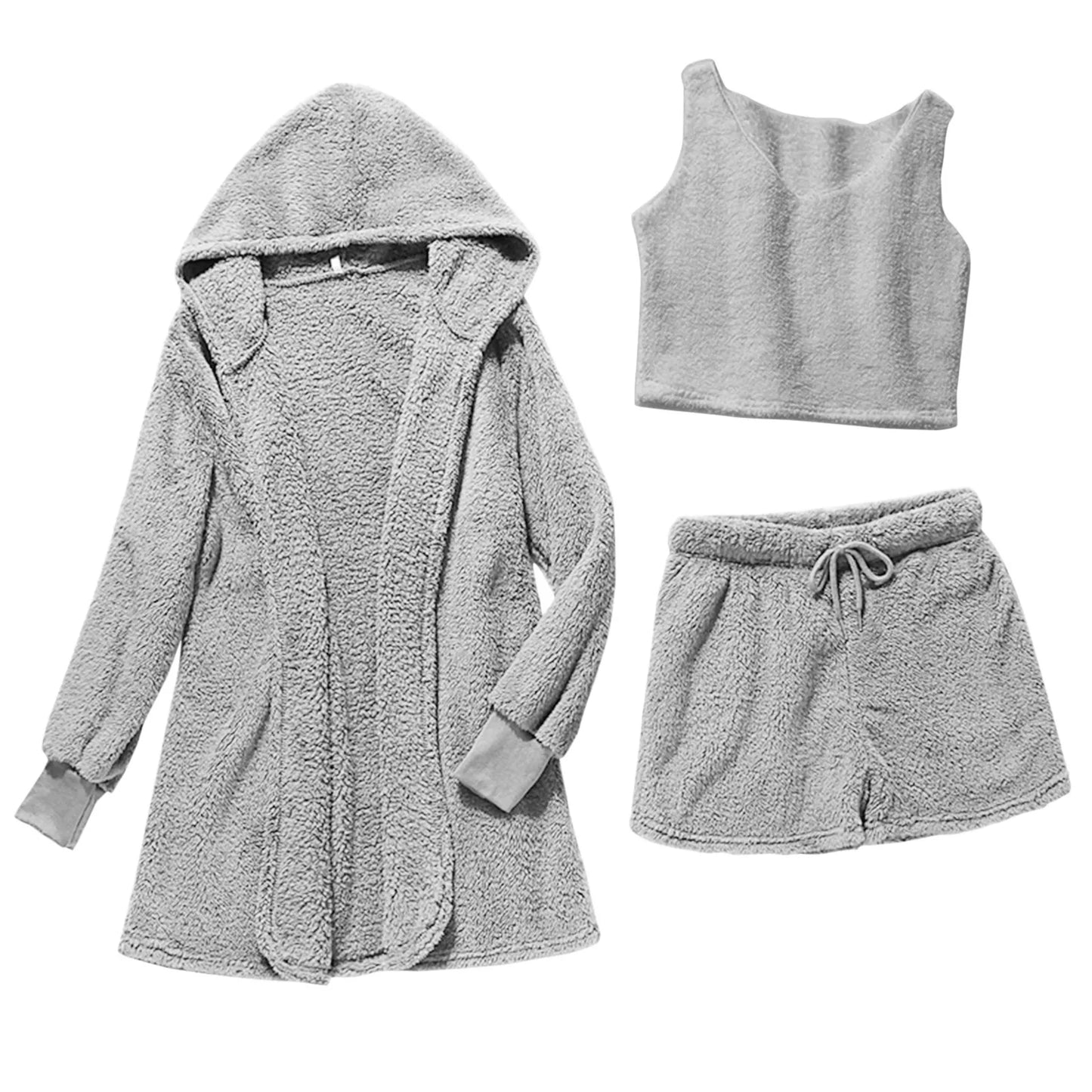 Women 3-Piece Lounge Set with Fleece Texture | Berenice