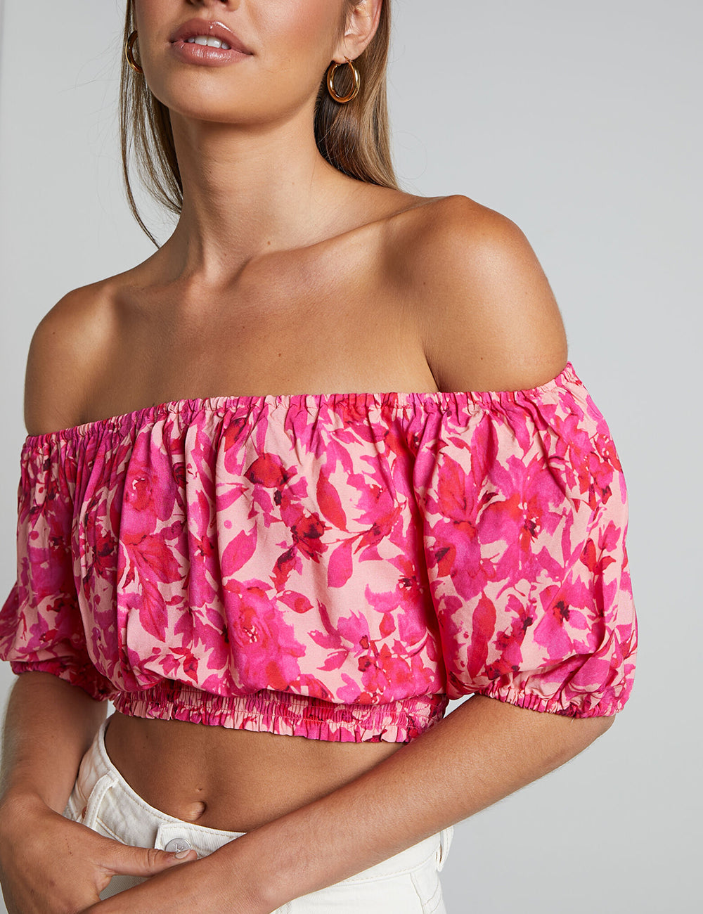 Women Crop Top Pink Cotton | Rizza-3