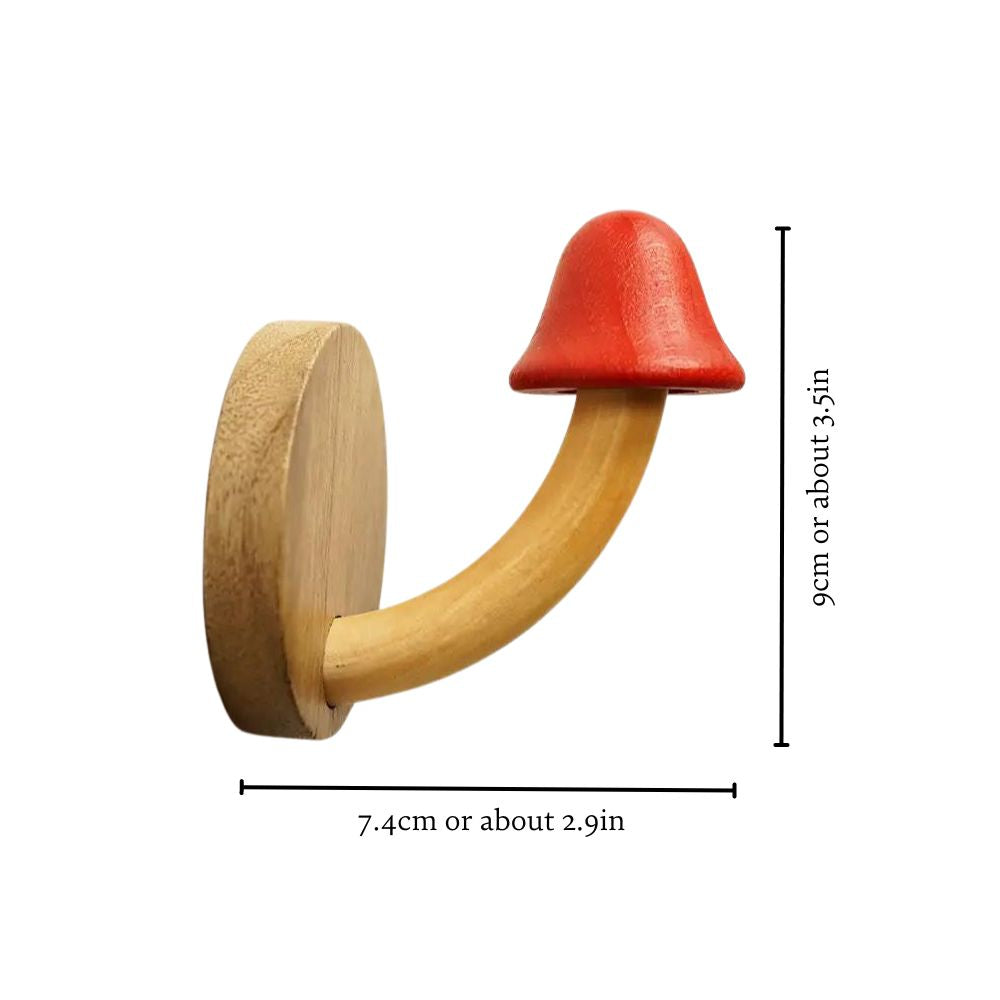 Wooden Wall Hook Mushroom Red Brown | Nature Charm 5