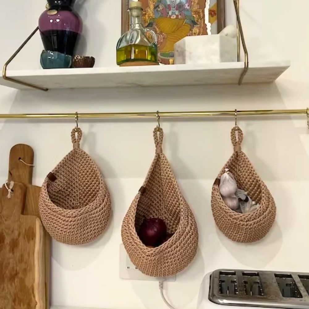 Wall Hanging Baskets Natural Cotton Rope | Rustic Charm 5
