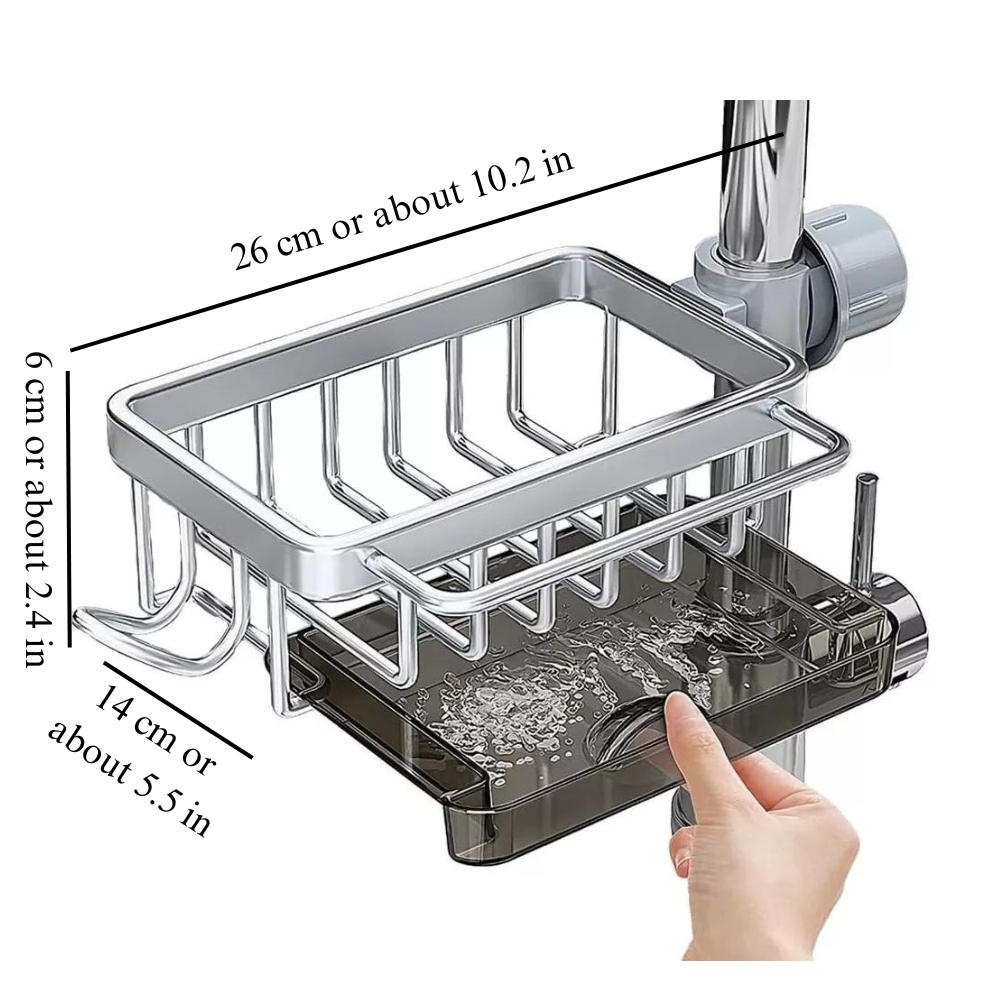 Sink Caddy Silver Aluminum | Elegant Design 5