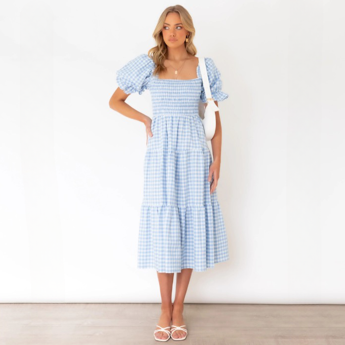 Women Gingham Midi Dress | Marian