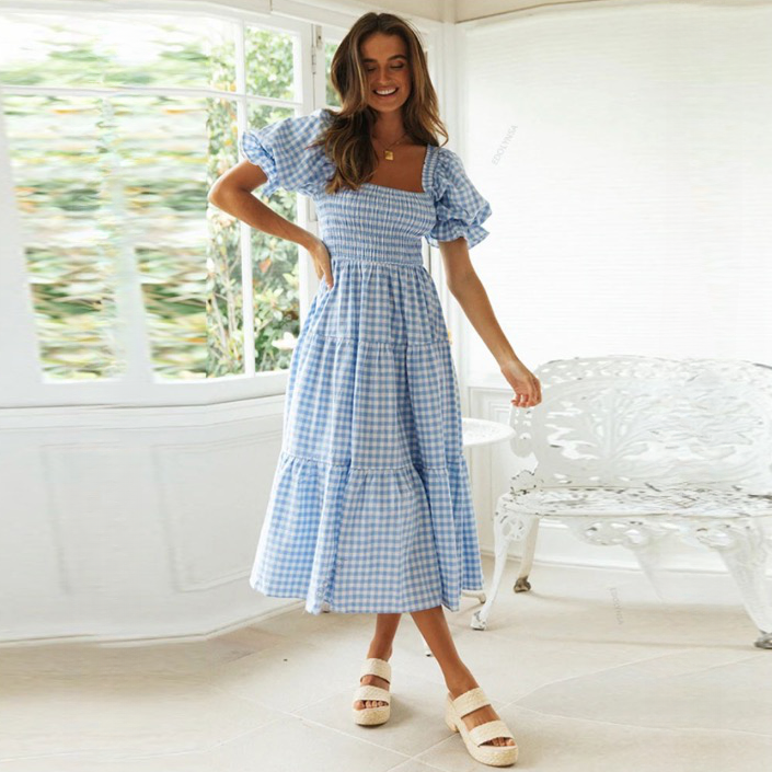 Women Gingham Midi Dress | Marian