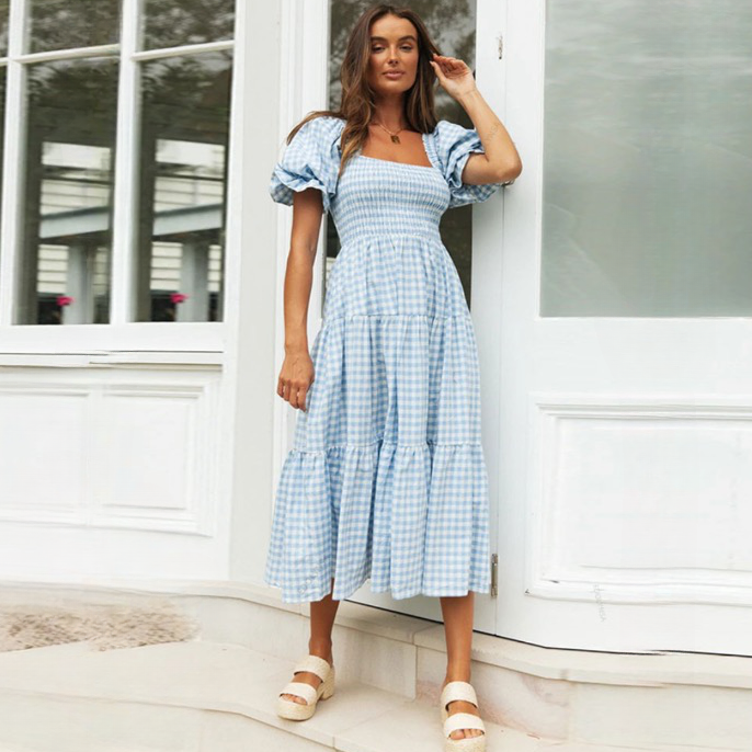 Women Gingham Midi Dress | Marian