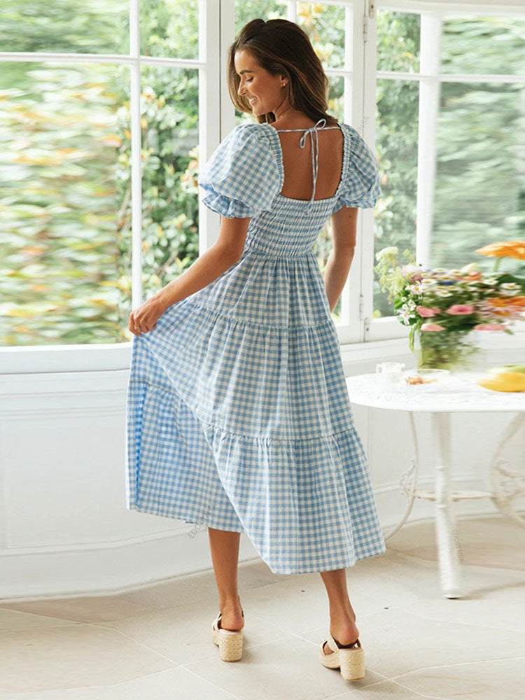 Women Gingham Midi Dress | Marian