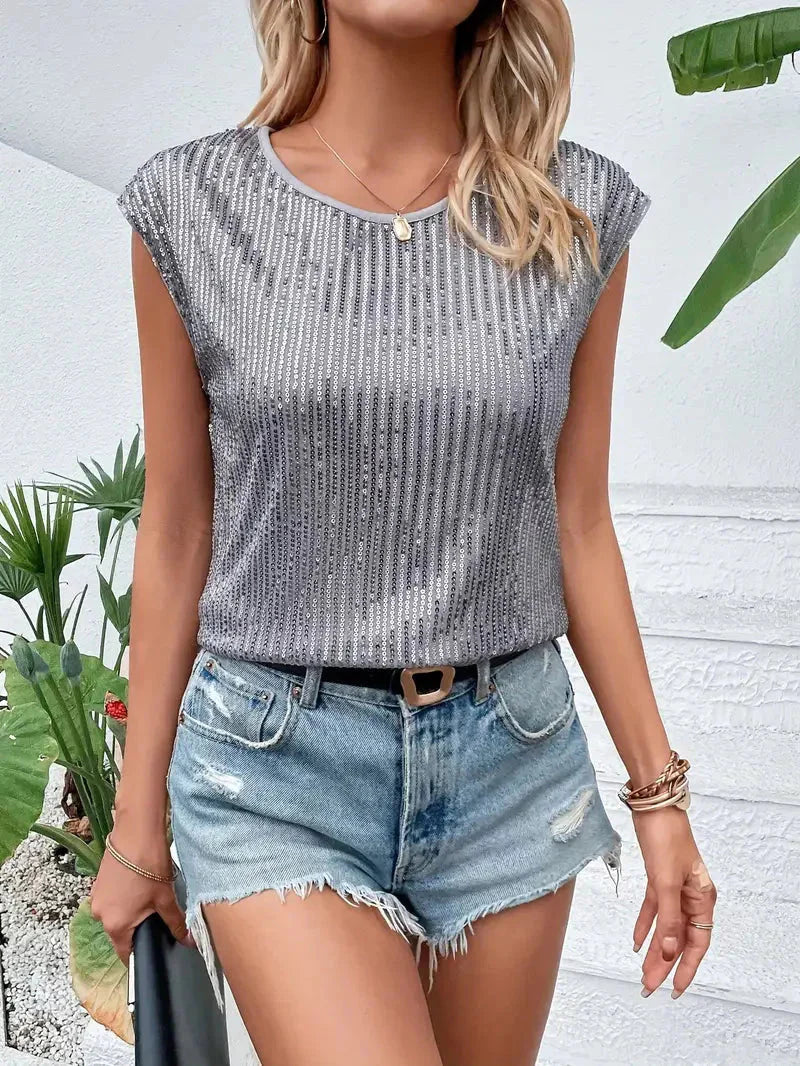 Women Sequin Embellished Crop Top | Amara