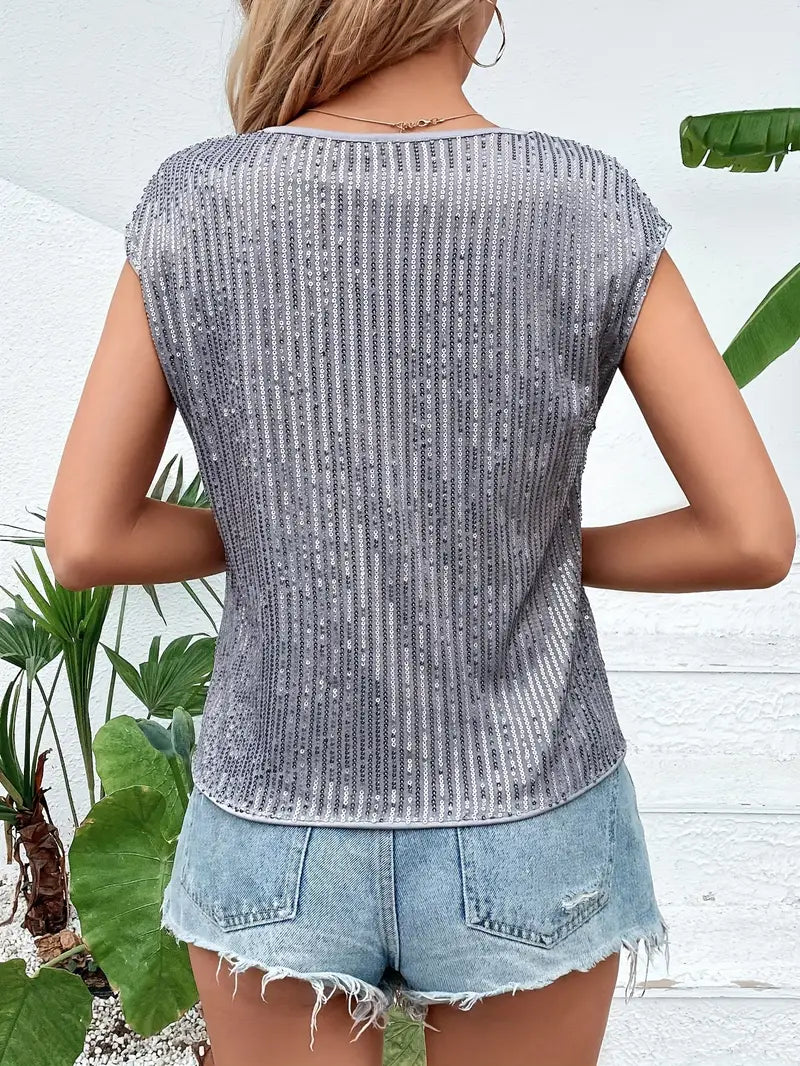 Women Sequin Embellished Crop Top | Amara