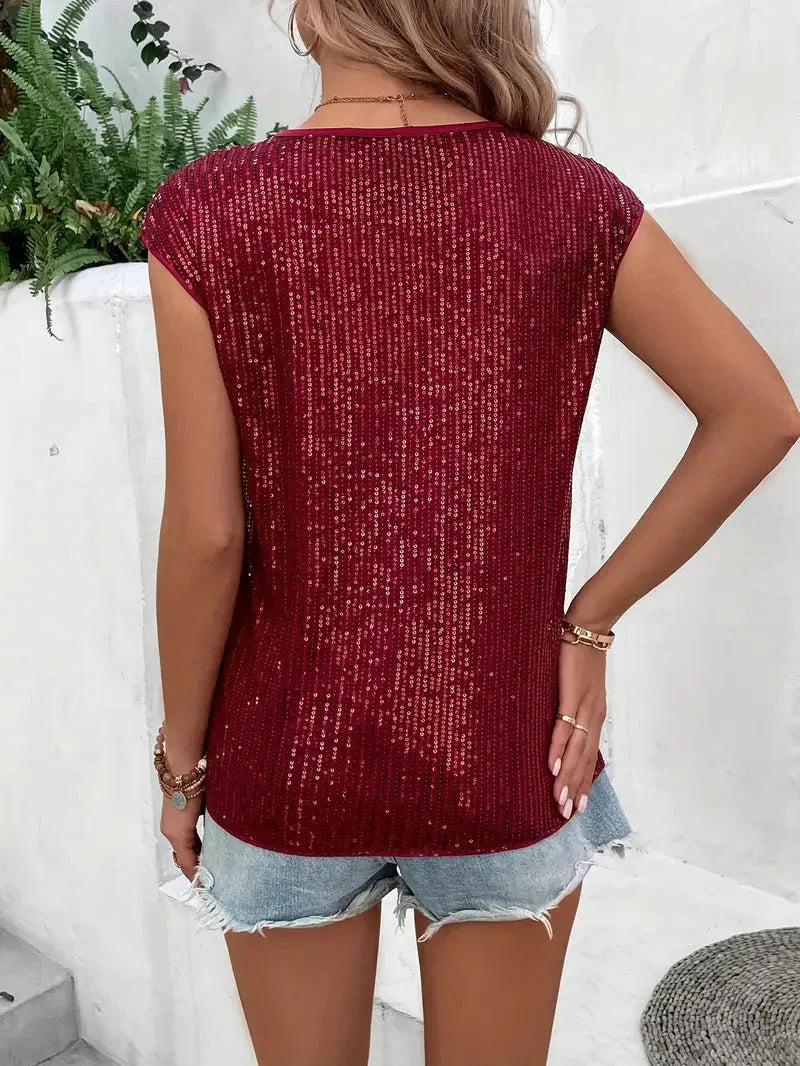 Women Sequin Embellished Crop Top | Amara