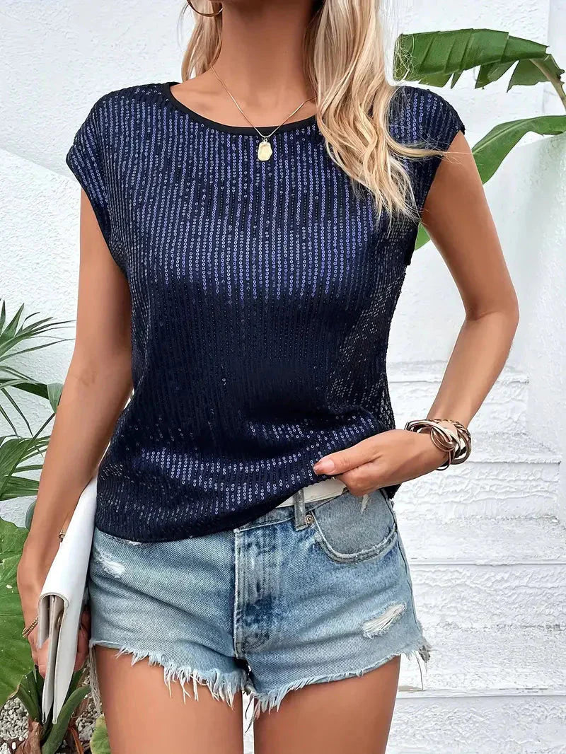 Women Sequin Embellished Crop Top | Amara