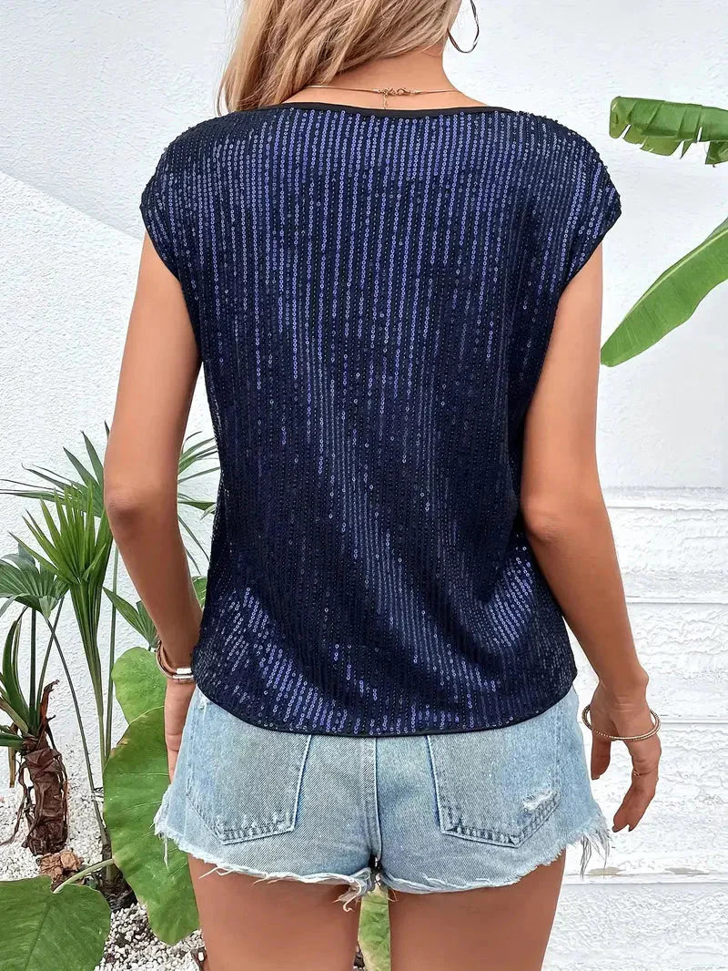 Women Sequin Embellished Crop Top | Amara