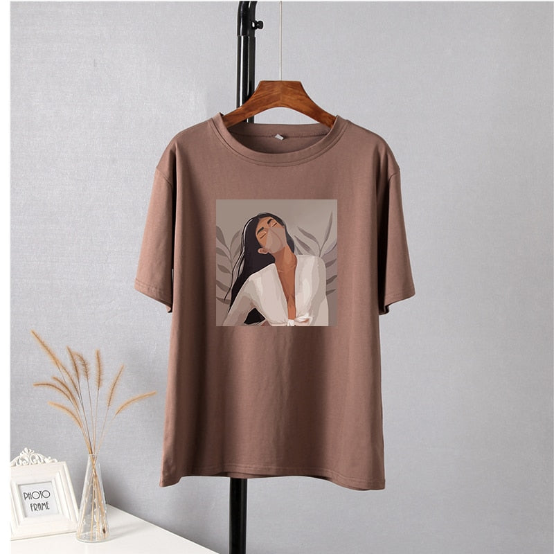 Women Masked Girl Print T-Shirts | Lana