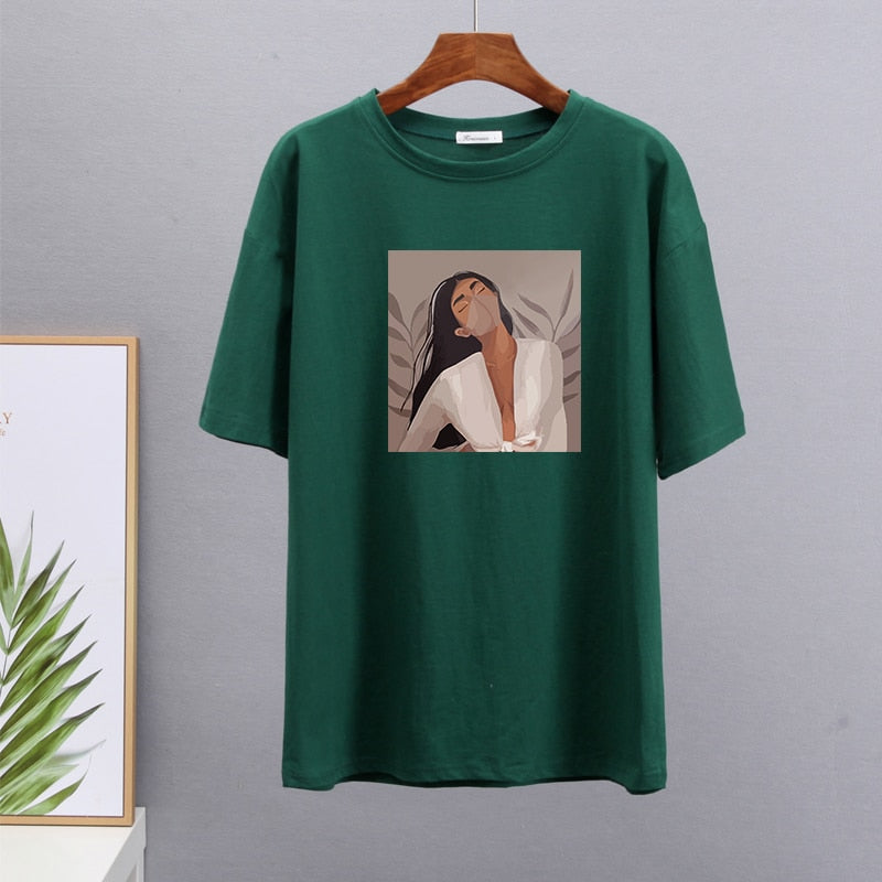 Women Masked Girl Print T-Shirts | Lana
