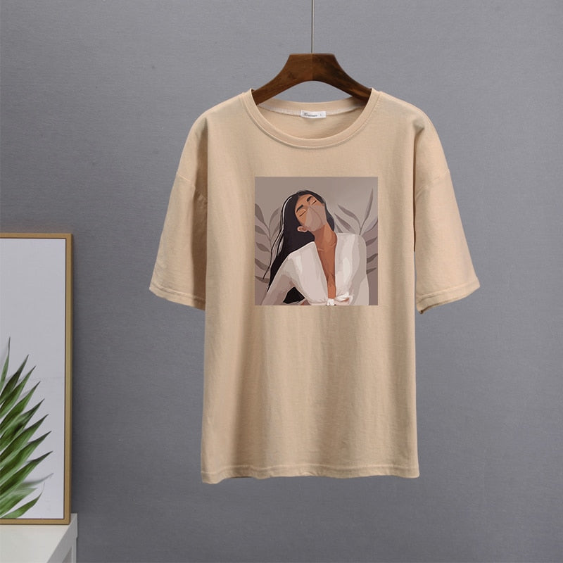 Women Masked Girl Print T-Shirts | Lana