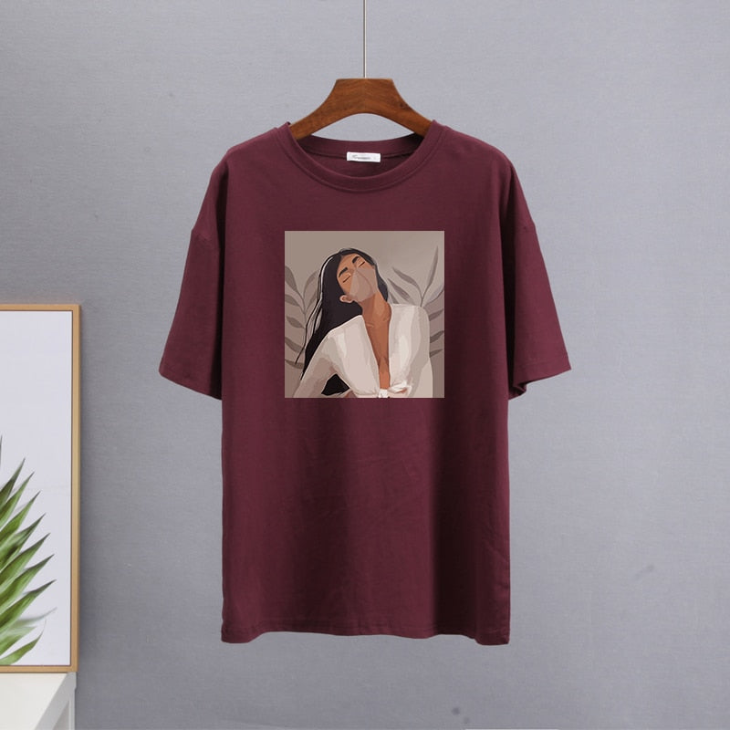 Women Masked Girl Print T-Shirts | Lana