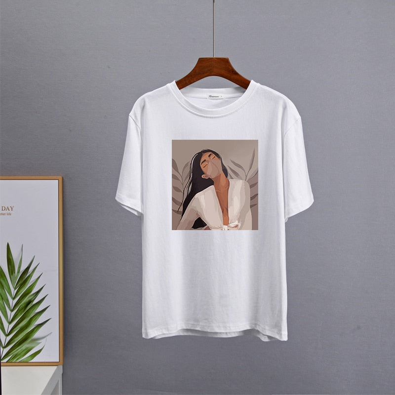 Women Masked Girl Print T-Shirts | Lana