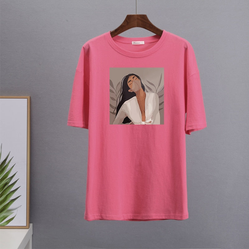 Women Masked Girl Print T-Shirts | Lana