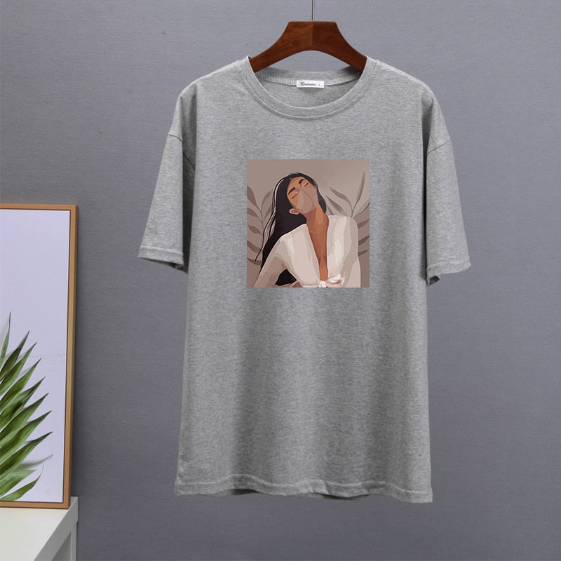 Women Masked Girl Print T-Shirts | Lana