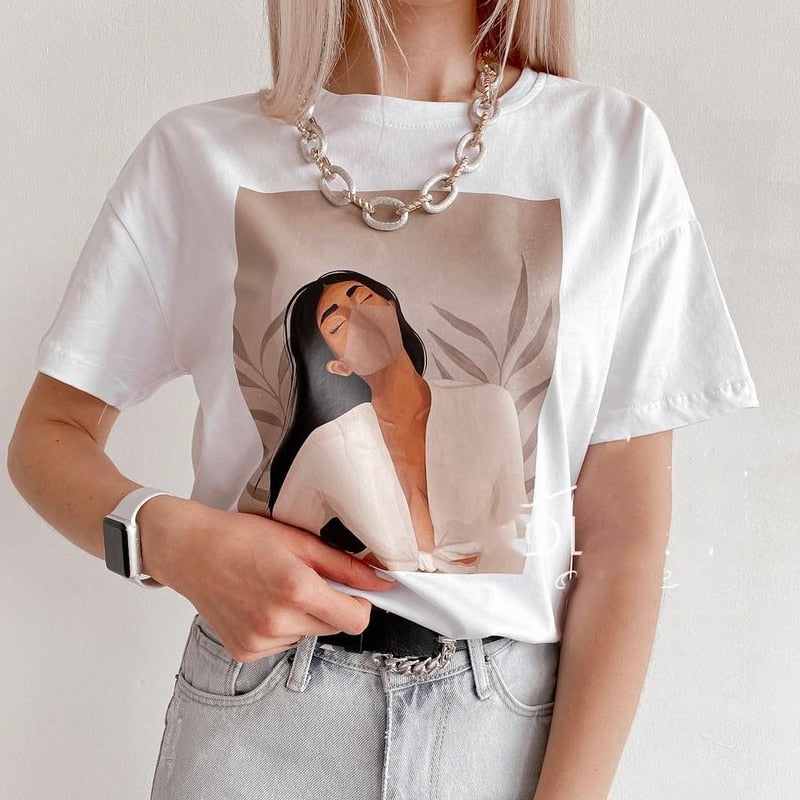 Women Masked Girl Print T-Shirts | Lana