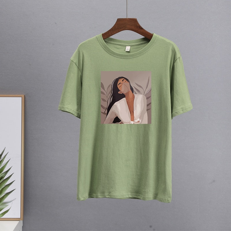 Women Masked Girl Print T-Shirts | Lana
