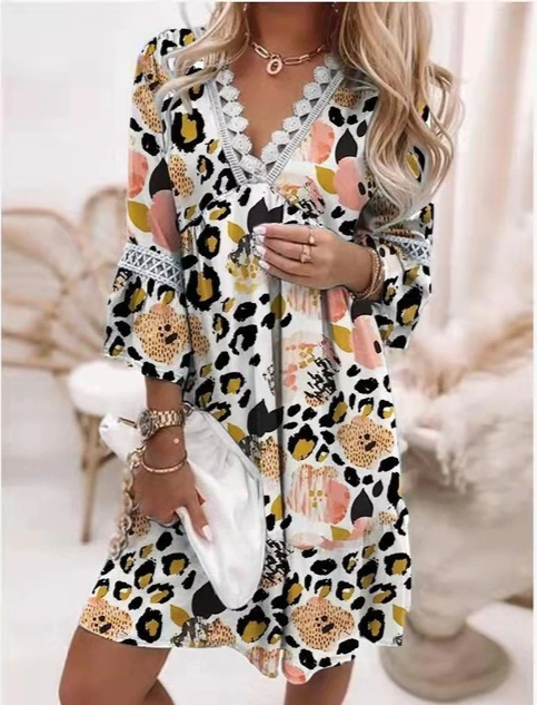Women Boho Leopard Print Dress | Ella