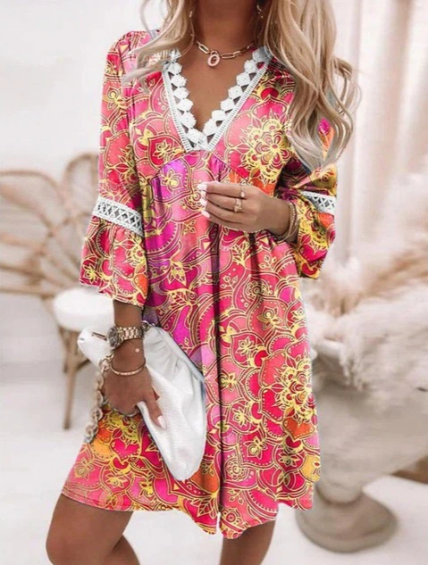 Women Boho Leopard Print Dress | Ella
