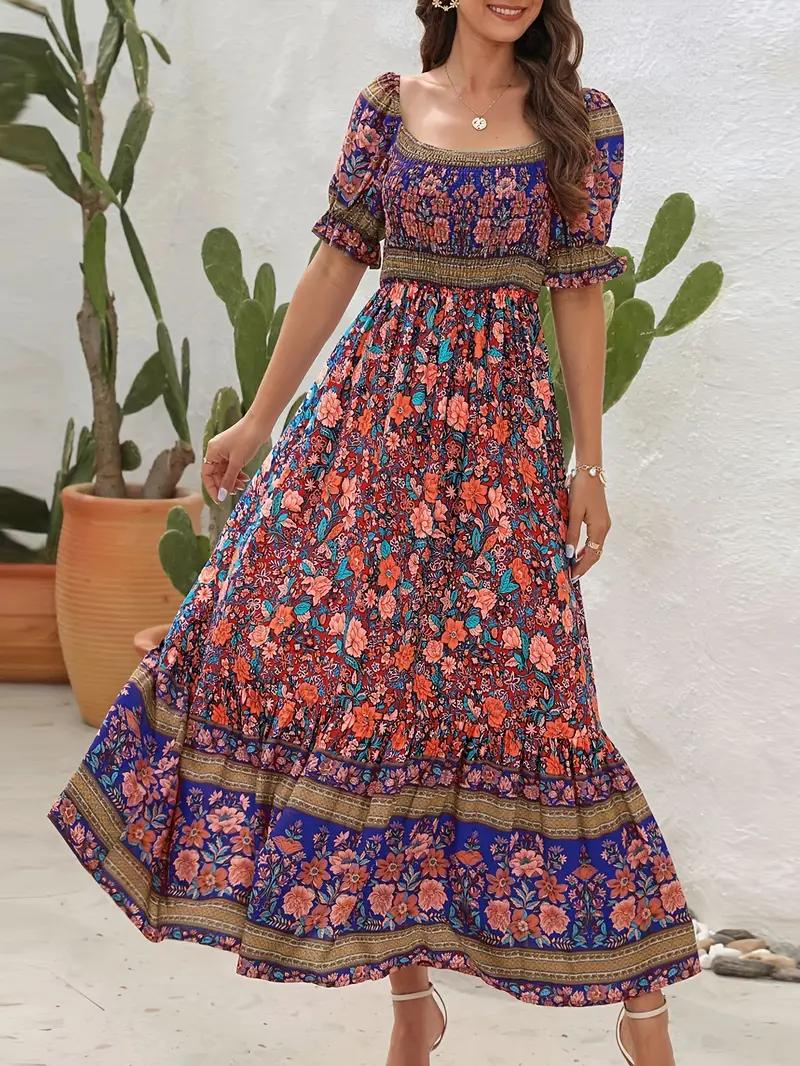 Women Floral Bohemian Maxi Dress | Poppy