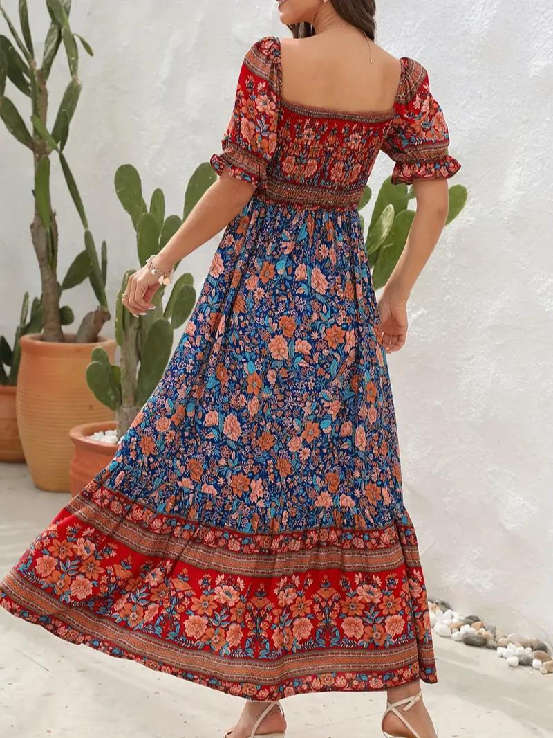 Women Floral Bohemian Maxi Dress | Poppy