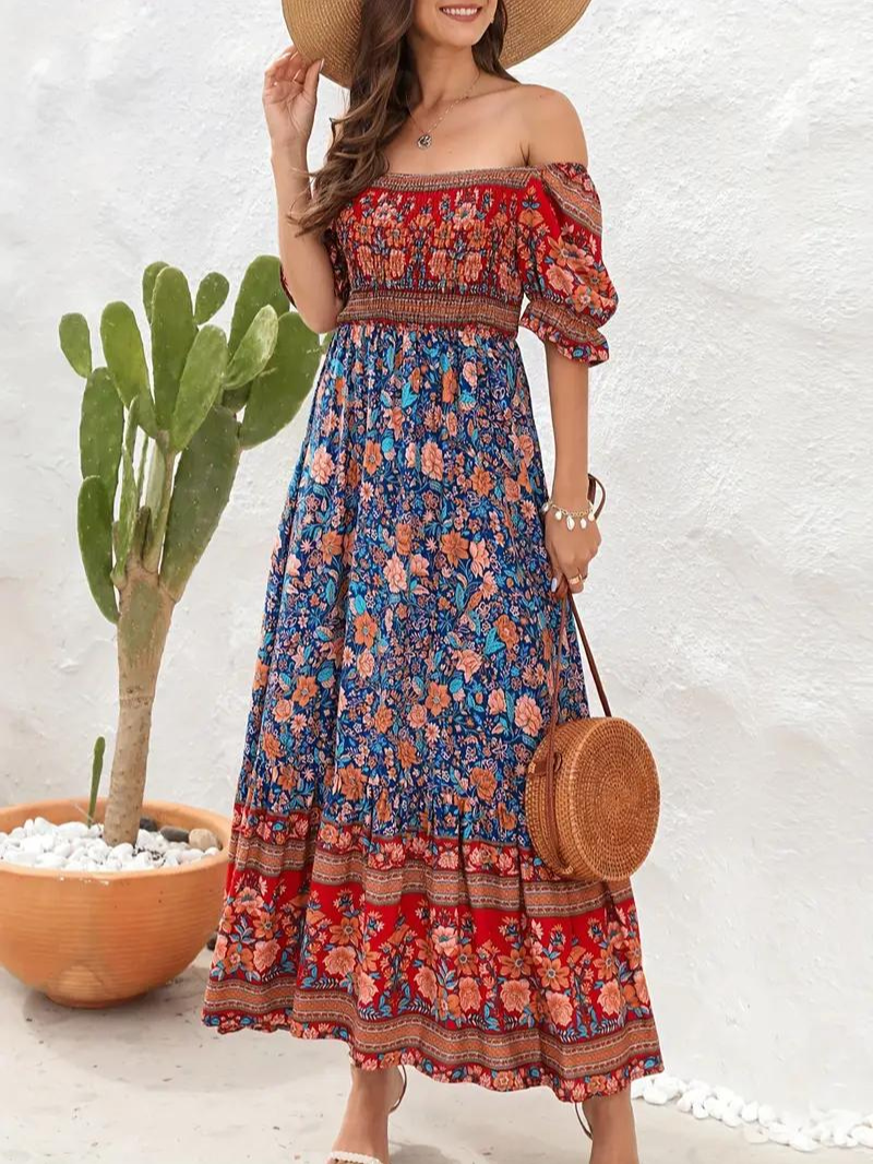 Women Floral Bohemian Maxi Dress | Poppy