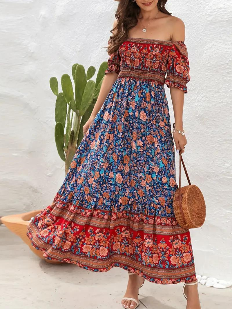 Women Floral Bohemian Maxi Dress | Poppy