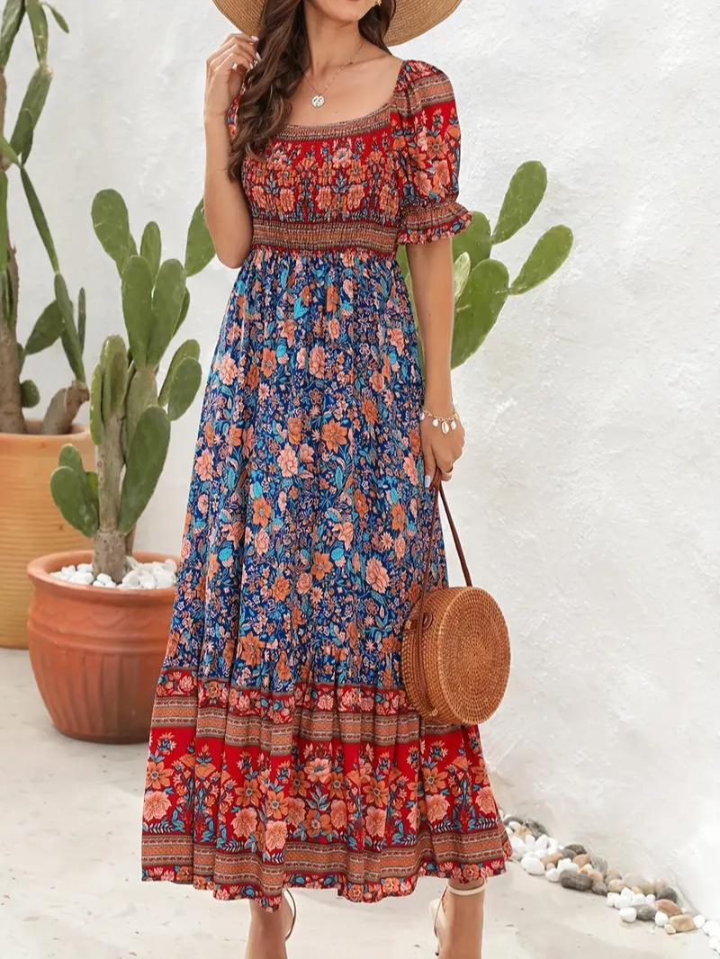 Women Floral Bohemian Maxi Dress | Poppy