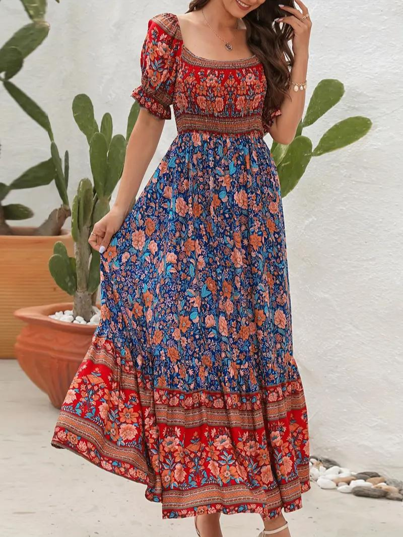 Women Floral Bohemian Maxi Dress | Poppy