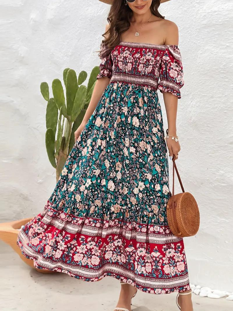 Women Floral Bohemian Maxi Dress | Poppy