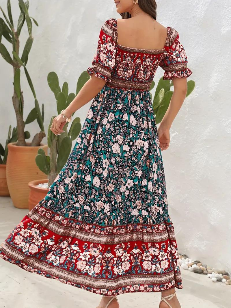 Women Floral Bohemian Maxi Dress | Poppy