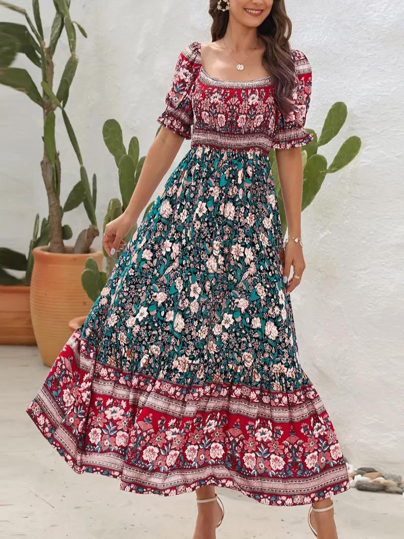 Women Floral Bohemian Maxi Dress | Poppy