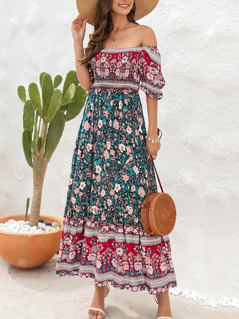 Women Floral Bohemian Maxi Dress | Poppy