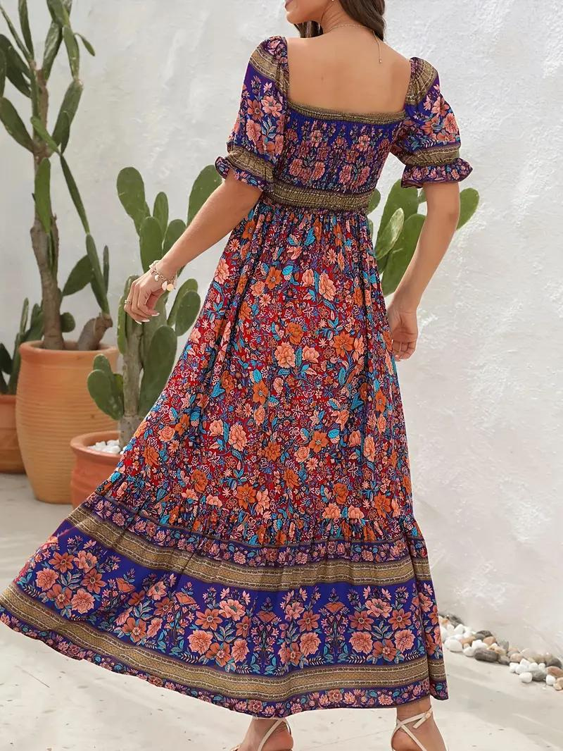 Women Floral Bohemian Maxi Dress | Poppy