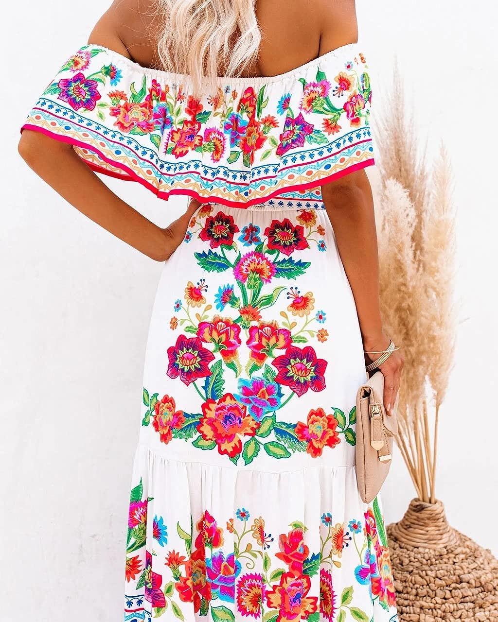 Women Off-Shoulder Floral Maxi Dress | Harla