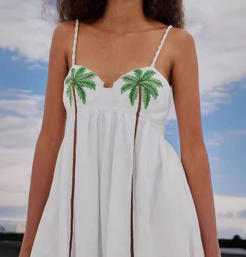 Women Tropical Maxi Dress with Bow Straps | Lila