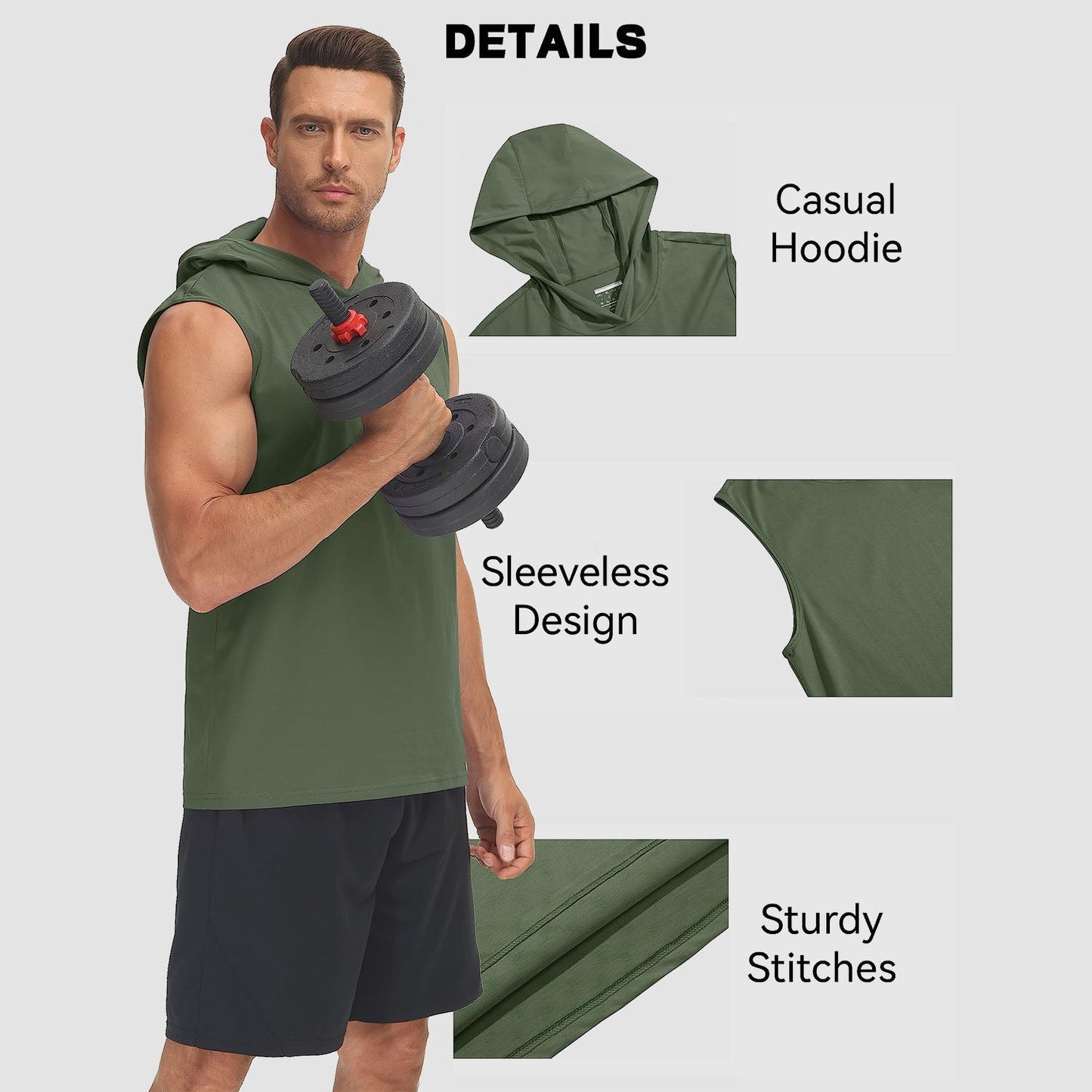 Men Sleeveless Hooded Tank Top | Logan