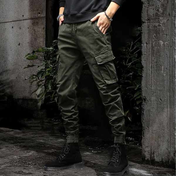 Variant image for Men's Cargo Jogger Pants Black Cotton | Henrik-1