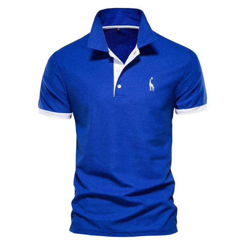 Men's Short Sleeve Polo Shirt – Comfortable Cotton Blend with Embroidery and Anti-Pilling Fabric, Regular Fit 1