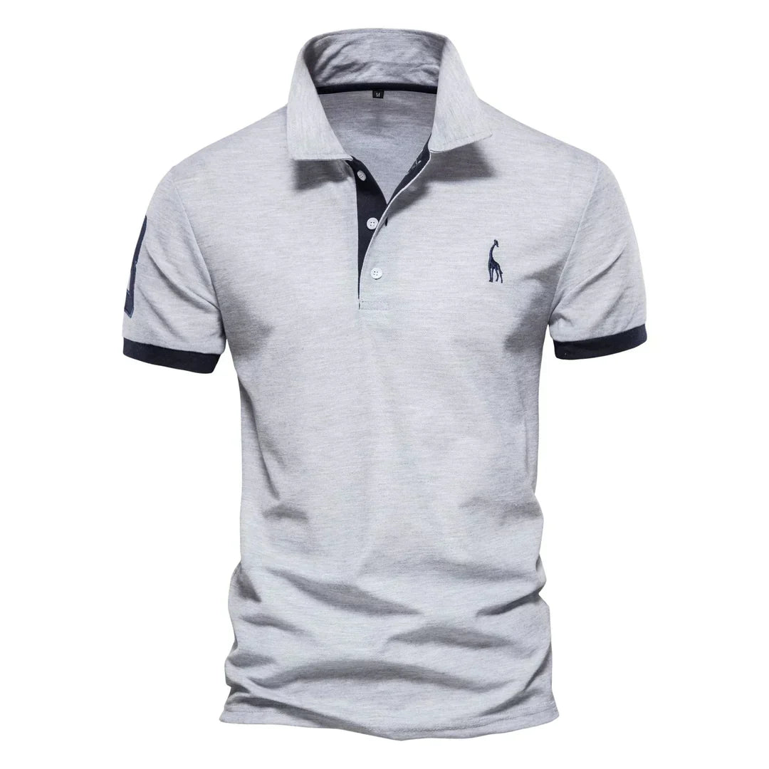 Men's Short Sleeve Polo Shirt – Comfortable Cotton Blend with Embroidery and Anti-Pilling Fabric, Regular Fit 4