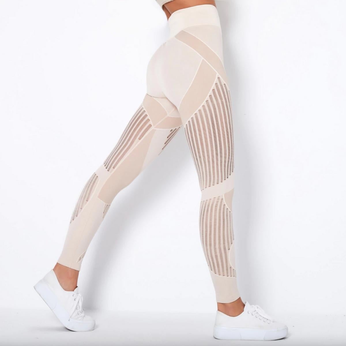 Variant image for Women Gym Leggings Black Mesh Seamless | Bella-25