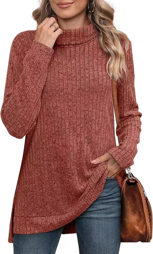 Women Ribbed Turtleneck Knit Sweater | Odette